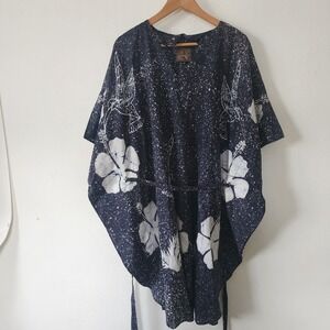 Caribelle Batik Swimsuit Cover Dress St Kitts Nevis West Indies Black Floral